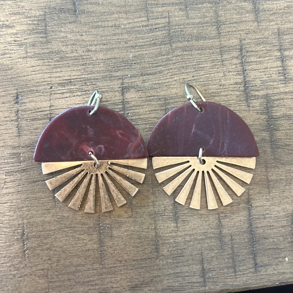 Purple Gold Sun Earrings
